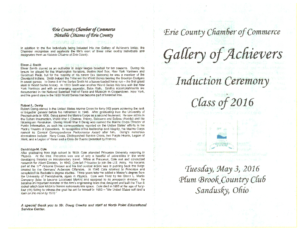 Induction Ceremony: Gallery of Achievers Class of 2016