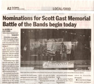 2016 SCOTT GAST MEMORIAL BATTLE OF THE BANDS NOMINATIONS